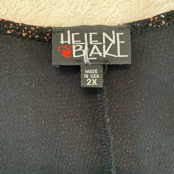 Helene Blake Black Gold Metallic Sparkly Top Size 2X - Picture 8 of 17